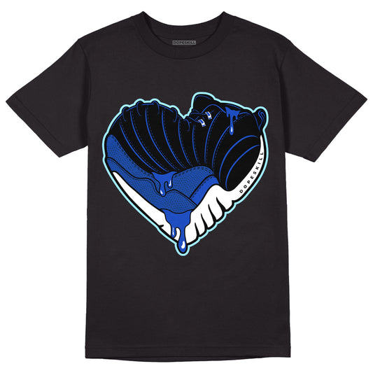 Hyper Royal 12s DopeSkill T-Shirt Heart Jordan 12 Graphic - Black