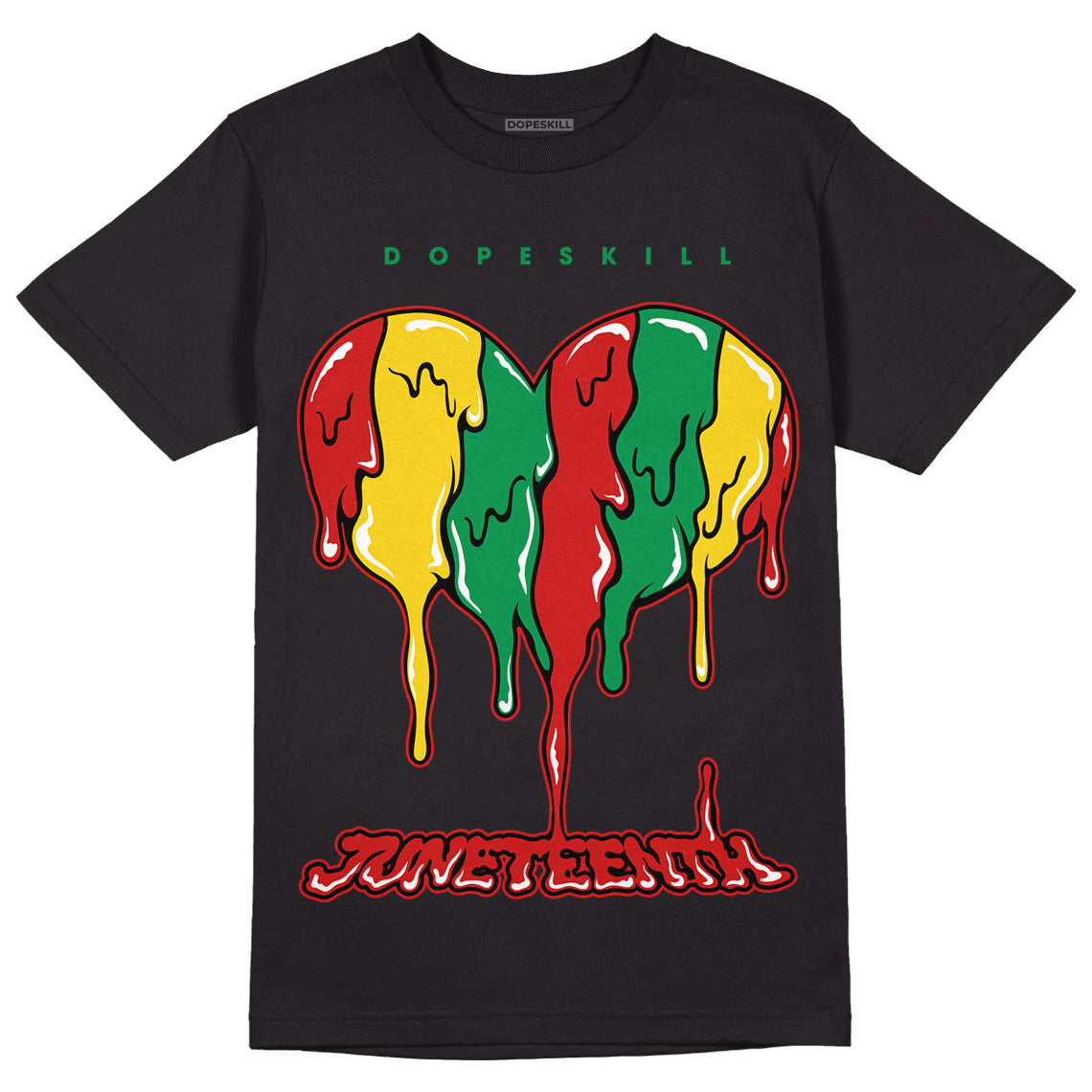 Black History Collection DopeSkill T-Shirt Juneteenth Heart Graphic - Black