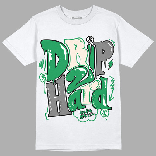 Jordan 2 Retro Lucky Green DopeSkill T-Shirt Drip Too Hard Graphic Streetwear  - White 