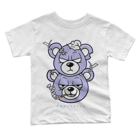 Pure Violet 11s Low DopeSkill Toddler Kids T-shirt New Double Bear Graphic