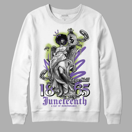 Canyon Purple 4s DopeSkill Sweatshirt Juneteenth Graphic - White 