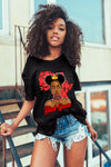 AJ 9 Chile Red DopeSkill T-Shirt Black Queen Graphic