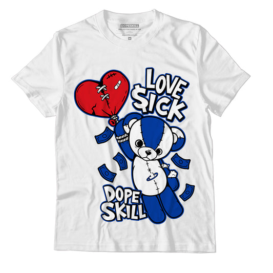 Question Mid Blue Toe DopeSkill T-Shirt Love Sick Graphic - White