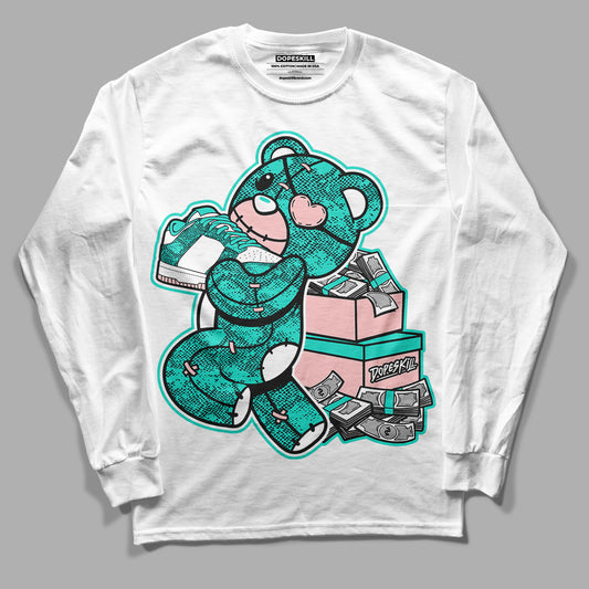 Green Snakeskin Dunk Low DopeSkill Long Sleeve T-Shirt Bear Steals Sneaker Graphic - White