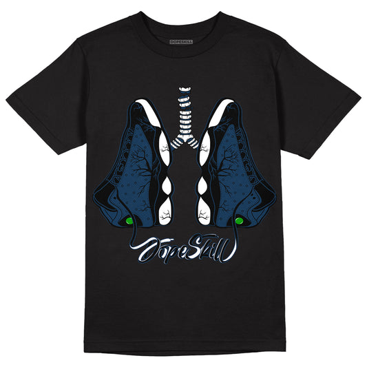 Brave Blue 13s DopeSkill T-Shirt Breathe Graphic - Black 