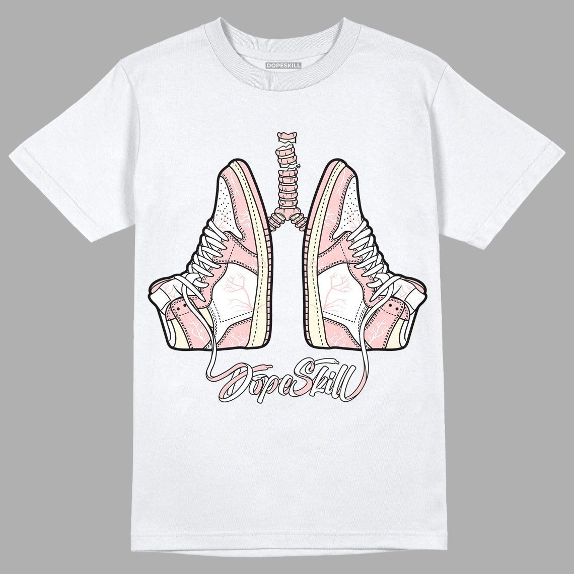 Jordan 1 High OG WMNS Washed Pink DopeSkill T-Shirt Breathe Graphic Streetwear - White