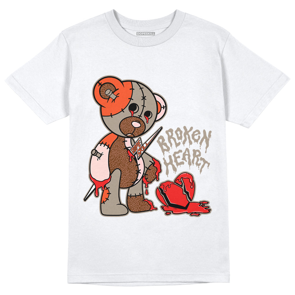 Jordan 3 “Desert Elephant” DopeSkill T-Shirt Broken Heart Graphic - White
