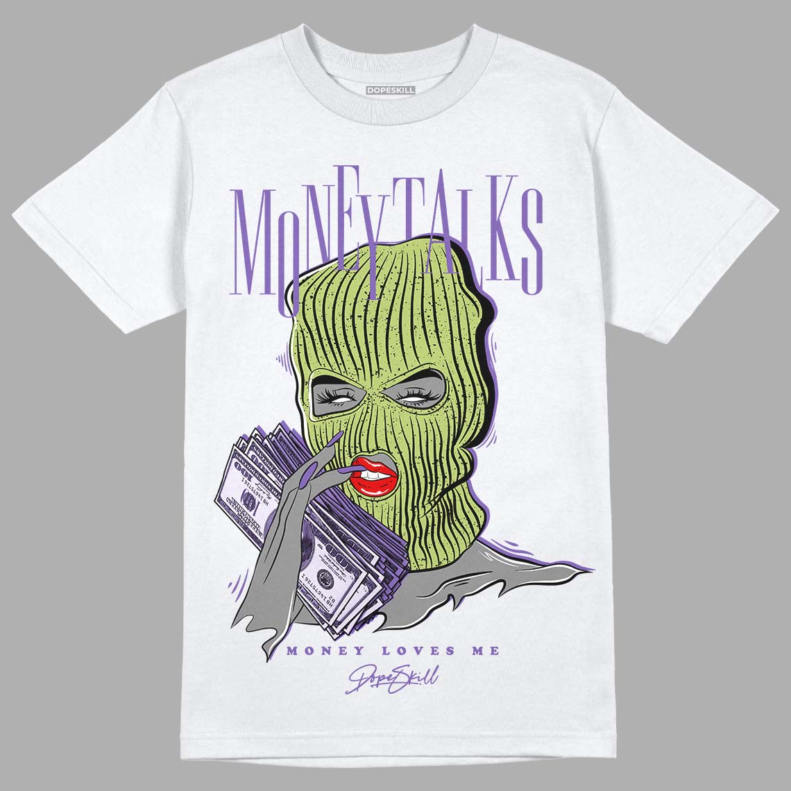 Canyon Purple 4s DopeSkill T-Shirt Money Talks Graphic - White 