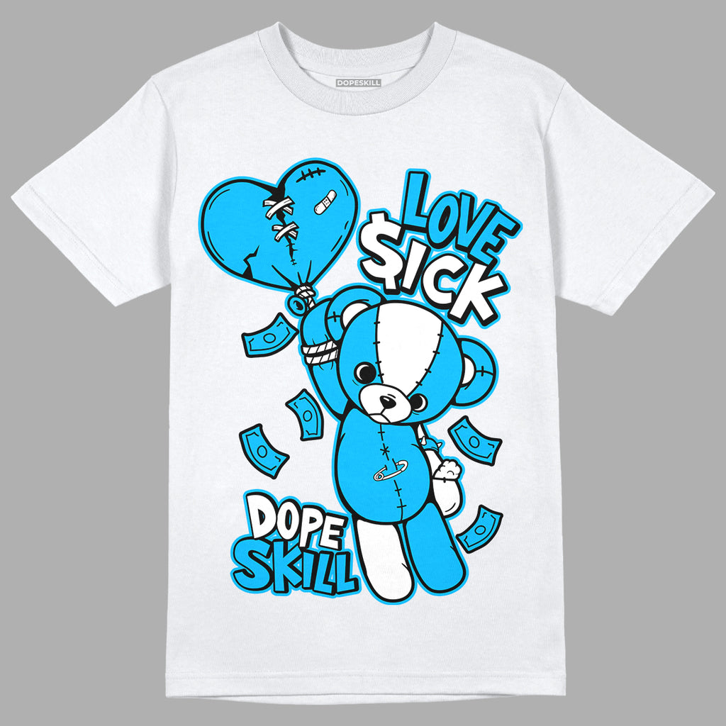 UNC 1s Low DopeSkill T-Shirt Love Sick Graphic - White 