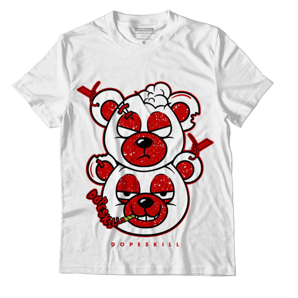 Jordan 6 “Red Oreo” DopeSkill T-Shirt New Double Bear Graphic - White 