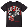 Fire Red 3s DopeSkill T-Shirt Loser Lover Graphic - Black