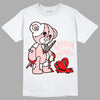 Jordan 1 High OG WMNS Washed Pink DopeSkill T-Shirt Broken Heart Graphic Streetwear - White