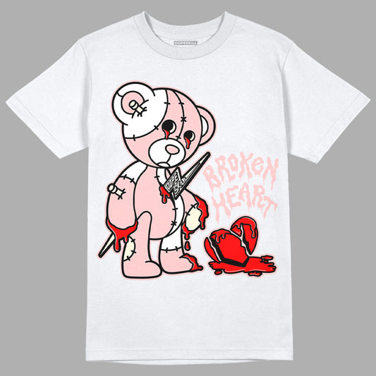 Jordan 1 High OG WMNS Washed Pink DopeSkill T-Shirt Broken Heart Graphic Streetwear - White