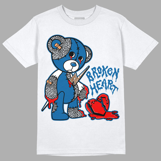 Jordan 3 Retro Wizards DopeSkill T-Shirt Broken Heart Graphic Streetwear - White