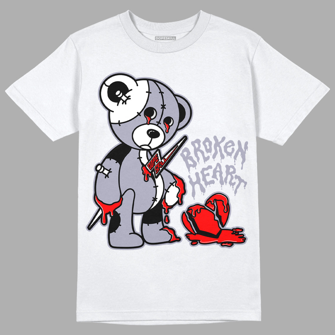 Jordan 13 Retro 'Black Flint' DopeSkill T-Shirt Broken Heart Graphic Streetwear - White