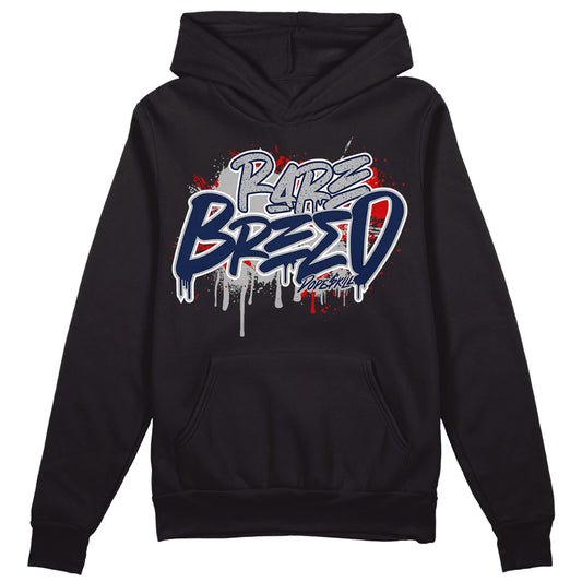 Midnight Navy 4s DopeSkill Hoodie Sweatshirt Rare Breed Graphic - Black