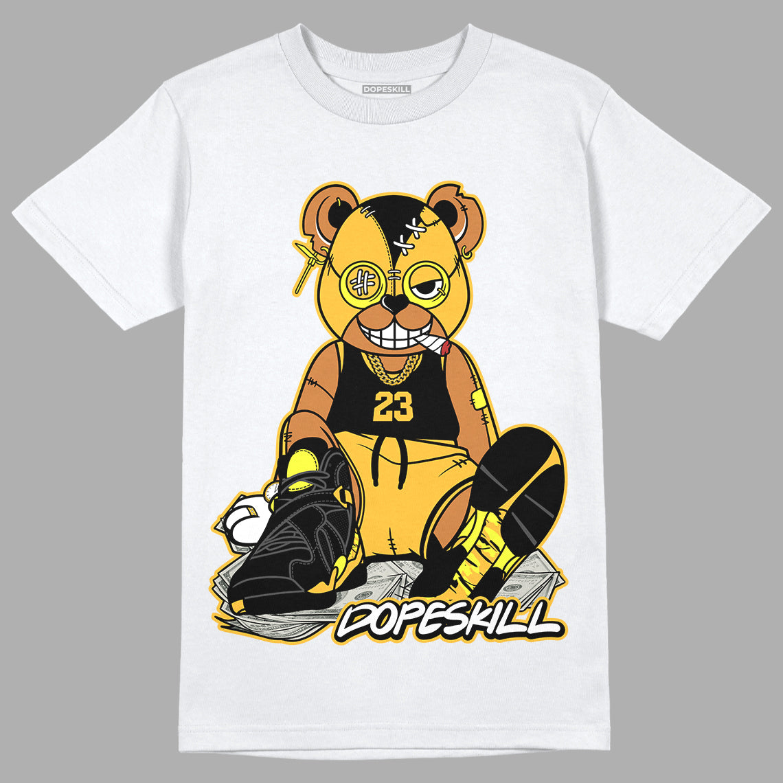 Taxi Yellow Black 8s DopeSkill T-Shirt Greatest Graphic - White 