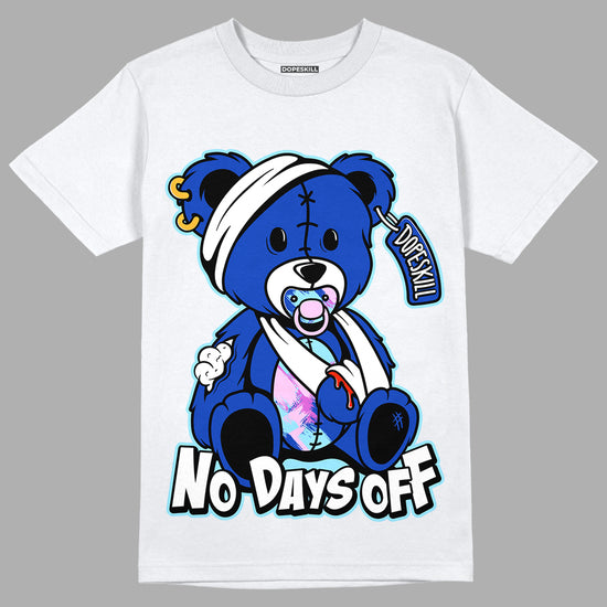 Hyper Royal 12s DopeSkill T-Shirt Hurt Bear Graphic - White