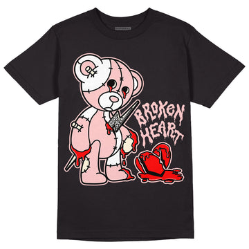 Jordan 1 High OG WMNS Washed Pink DopeSkill T-Shirt Broken Heart Graphic Streetwear - Black