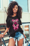 AJ 1 Mid Coral Chalk DopeSkill T-Shirt Leather Bear Graphic