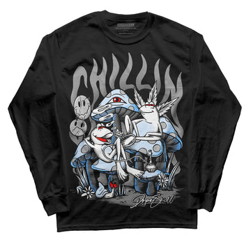 Black Metallic Chrome 6s DopeSkill Long Sleeve T-Shirt Chillin Graphic - Black