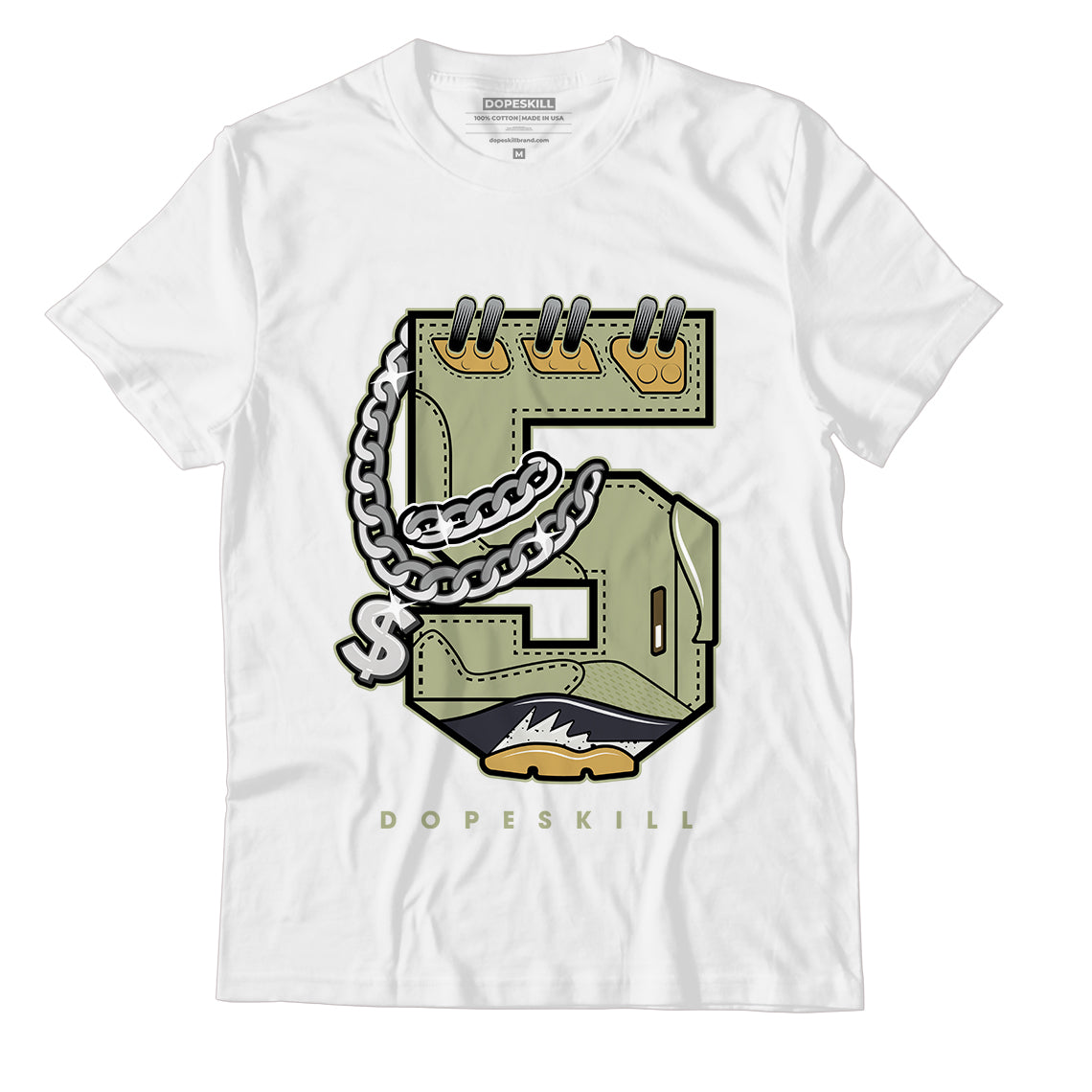 Jordan 5 Jade Horizon DopeSkill T-Shirt No.5 Graphic - White 