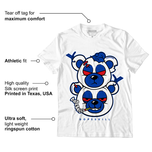 Question Mid Blue Toe DopeSkill T-Shirt New Double Bear Graphic