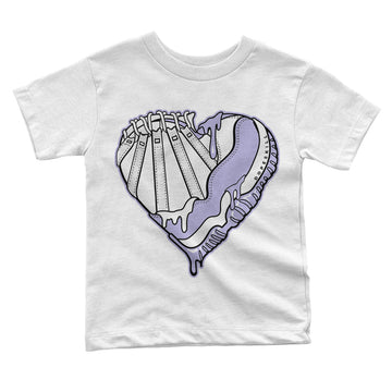 Pure Violet 11s Low DopeSkill Toddler Kids T-shirt Heart AJ 11 Graphic