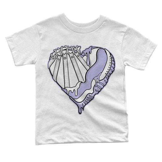 Pure Violet 11s Low DopeSkill Toddler Kids T-shirt Heart AJ 11 Graphic