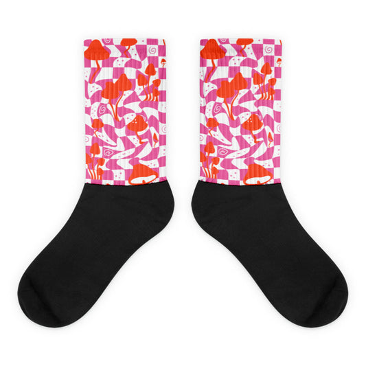 Mushroom Sublimated Socks Match Jordan 5 GS Pinksicle