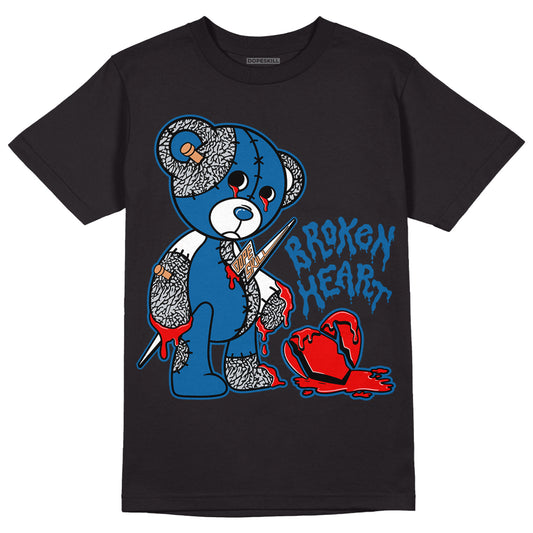 Jordan 3 Retro Wizards DopeSkill T-Shirt Broken Heart Graphic Streetwear - Black