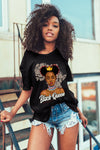 AJ 4 Sail Canvas DopeSkill T-Shirt Black Queen Graphic