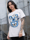 AJ 6 University Blue DopeSkill T-Shirt New Double Bear Graphic