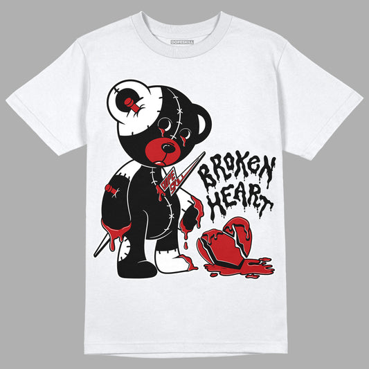 Playoffs 13s DopeSkill T-Shirt Broken Heart Graphic - White