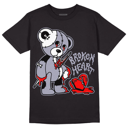 Jordan 13 Retro 'Black Flint' DopeSkill T-Shirt Broken Heart Graphic Streetwear - Black