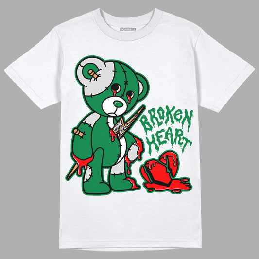 Nike SB x Jordan 4 “Pine Green” DopeSkill T-Shirt Broken Heart Graphic Streetwear - White