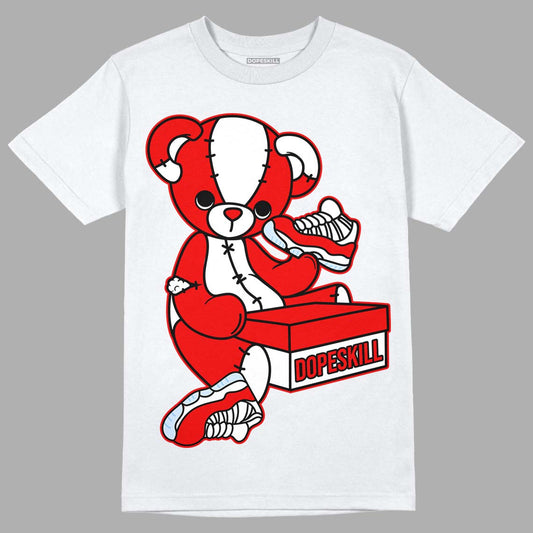 Cherry 11s DopeSkill T-Shirt Sneakerhead BEAR Graphic - White