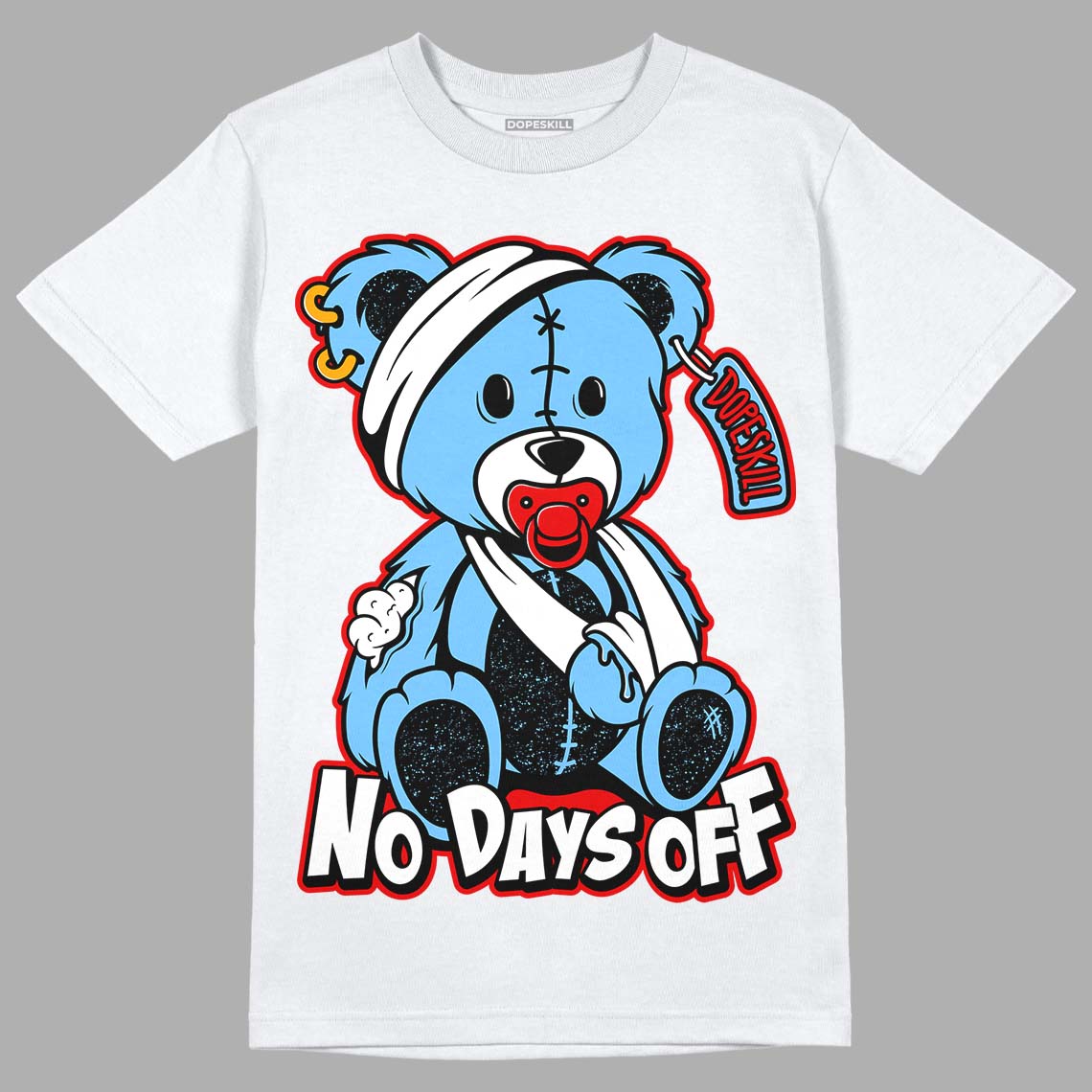 Travis Scott x Jordan 4 Retro 'Cactus Jack' DopeSkill T-Shirt Hurt Bear Graphic Streetwear  - White 