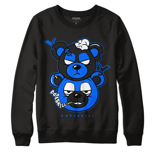 Yz 350 Boost V2 Dazzling Blue DopeSkill Sweatshirt New Double Bear Graphic - Black 