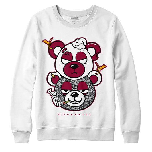 AJ 3 Cardinal Red DopeSkill Sweatshirt New Double Bear Graphic