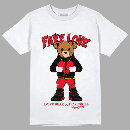 AJ 4 Red Thunder DopeSkill T-shirt Fake Love Graphic