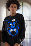 Yz 350 Boost V2 Dazzling Blue DopeSkill Sweatshirt New Double Bear Graphic