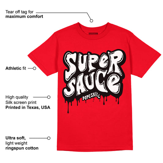 Red Thunder 4s DopeSkill Red T-shirt Super Sauce Graphic