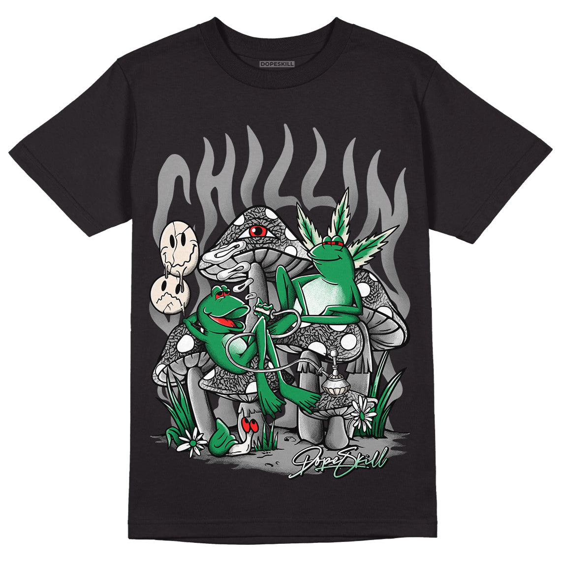 Jordan 3 WMNS “Lucky Green” DopeSkill T-Shirt Chillin Graphic Streetwear - Black