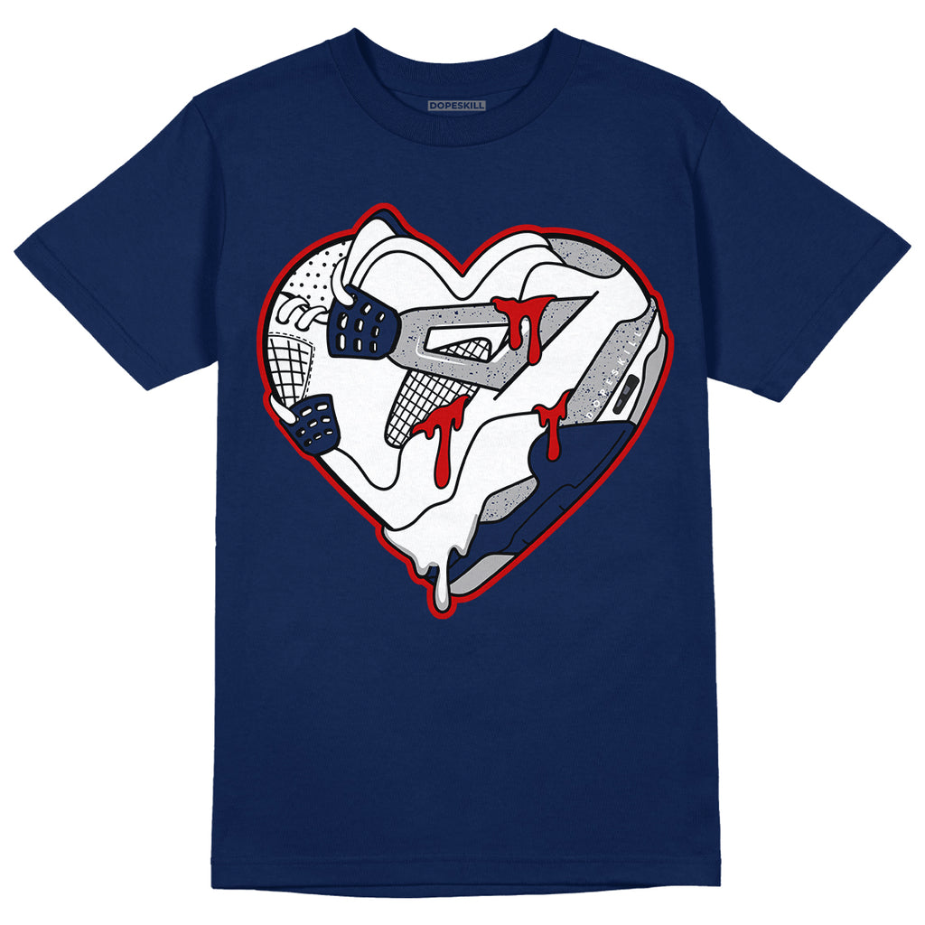 Midnight Navy 4s DopeSkill Midnight Navy T-shirt Heart Jordan 4 Graphic