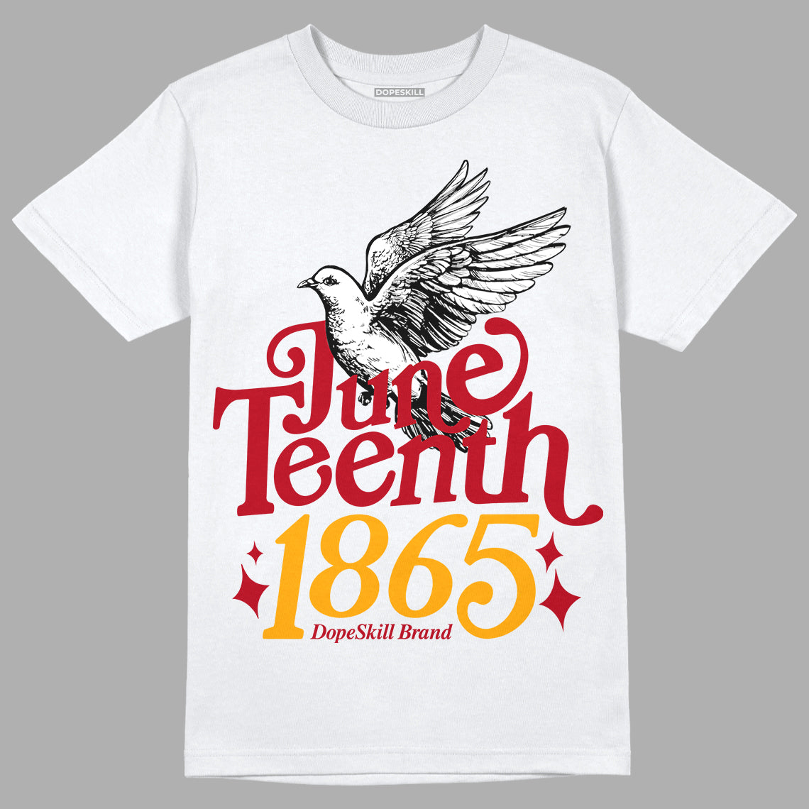 Jordan 7 Retro Cardinal DopeSkill T-Shirt Juneteenth 1865 Graphic Streetwear - White