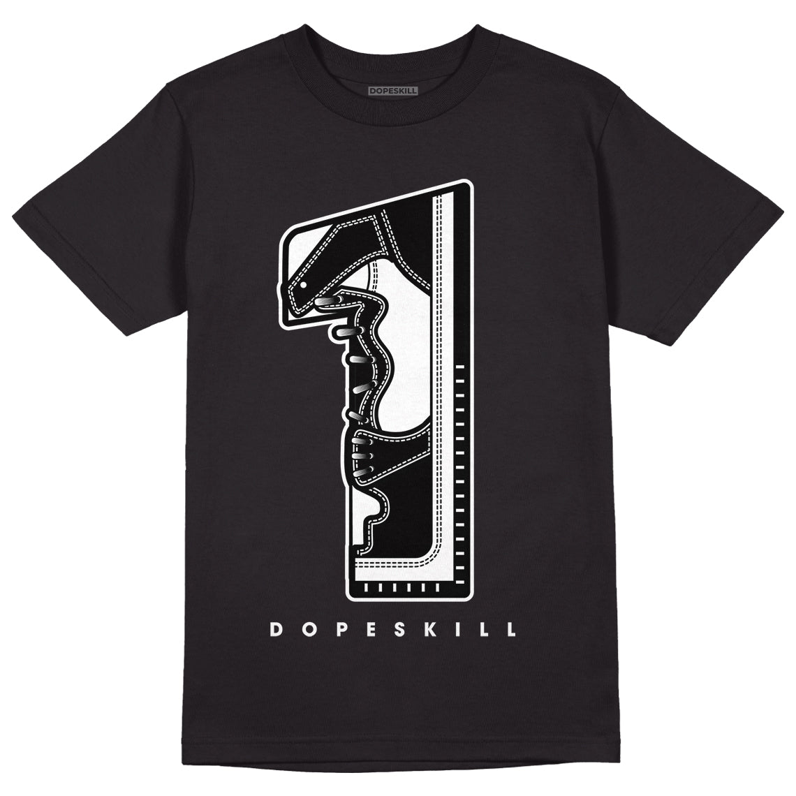 Jordan 1 High 85 Black White DopeSkill T-Shirt No.1 Graphic Streetwear  - Black 