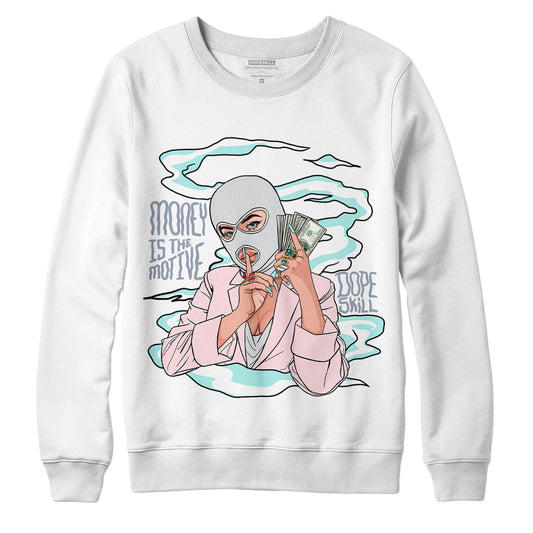 Jordan 5 Easter DopeSkill Sweatshirt Money Is The Motive Graphic - White