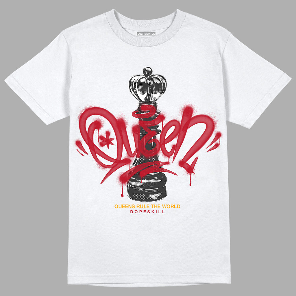 Jordan 7 Retro Cardinal DopeSkill T-Shirt Queen Chess Graphic Streetwear - White