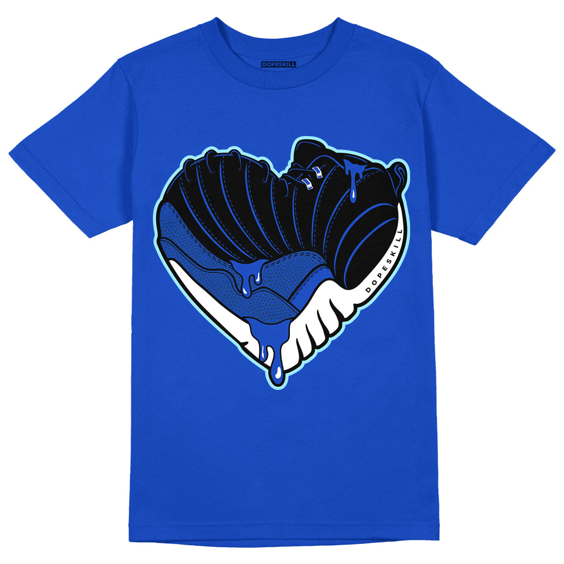 Hyper Royal 12s DopeSkill Hyper Royal T-shirt Heart Jordan 12 Graphic